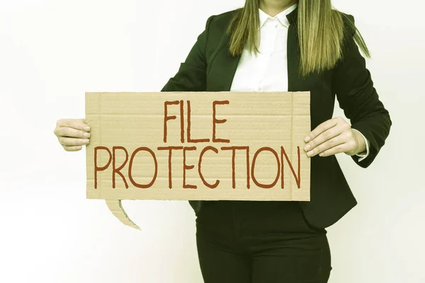 Writing Displaying Text File Protectionpreventing Accidental Erasing Data Using Storage — Stock Photo, Image