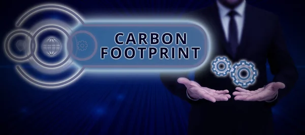 Εννοιολογική Απεικόνιση Carbon Footprintamount Του Διοξειδίου Που Απελευθερώνεται Ατμόσφαιρα Αποτέλεσμα — Φωτογραφία Αρχείου