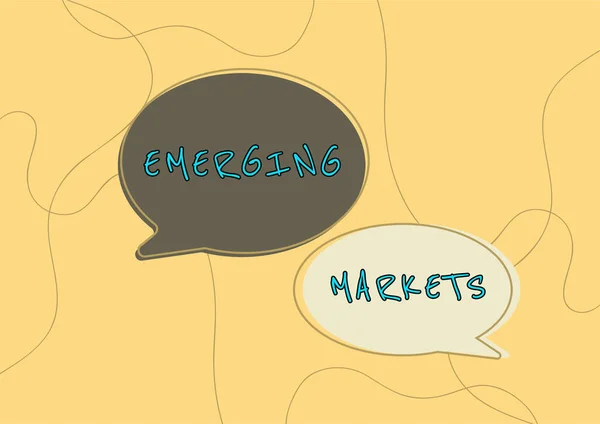 Texto Que Muestra Inspiración Emerging Marketscountry Que Tiene Algunas Características —  Fotos de Stock