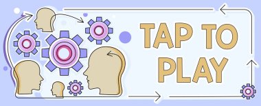 Oynamak için dokunun, iş konsepti Bir oyuna başlamak için ekrana dokunun ya da başka bir şey