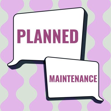 El yazısı tabelası Planlı Bakım, İş konsepti Düzenli bir temel üzerinde planlanacak kontroller