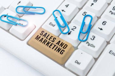 Kavramsal ekran satışları ve pazarlama, iş konsepti mal veya hizmetlerin tanıtım dağıtımı