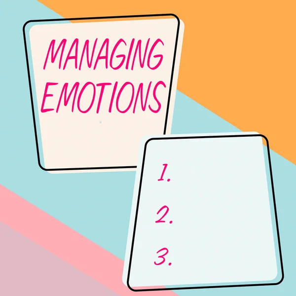 Inspiracja Ukazująca Znak Zarządzanie Emocjami Kontrolowanie Uczuć Sobie Zachowaj Spokój — Zdjęcie stockowe