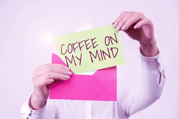 Coffee Mindaddiction Coffee Starts Thinking Breaktime 가휴식을 생각하는 — 스톡 사진