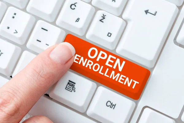 Conceptual Display Open Enrollmentthe Yearly Period People Can Enroll Insurance — Stock Photo, Image