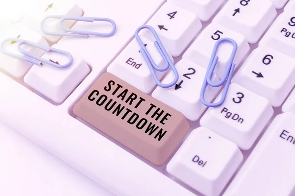 Konzeptionelle Bildunterschrift Start Countdown Geschäftsübersicht Sequenz Des Rückwärtszählens Den Timer — Stockfoto