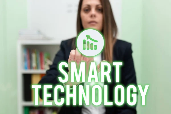 Smart Technologygadgets Oder Geräte Mit Eingebautem Computer Oder Chip Word — Stockfoto