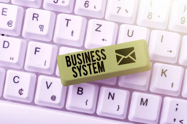 Inspiration Showing Sign Business Systema Method Analyzing Information Organizations Business — Stock Photo, Image