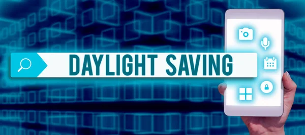 Conceptual Display Daylight Savingstorage Technologies Can Used Protect Data Business — Stock Photo, Image