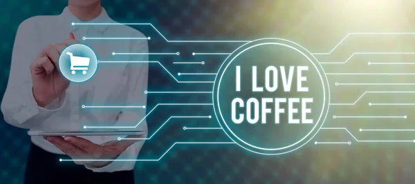 콘셉트 디스플레이 Love Coffee Business Approach Loving Affection Hot Drink — 스톡 사진