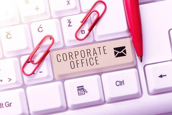 Inspiratie Met Uithangbord Corporate Officehome Afdeling Die Primaire Afdelingen Indirect — Stockfoto