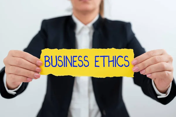 Segno Scrittura Mano Business Ethicsprincipi Morali Che Guidano Modo Cui — Foto Stock