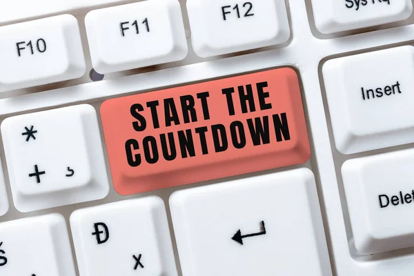 Bejelentkezés Megjelenítés Start Countdown Üzleti Áttekintés Visszaszámlálás Sorrendje Időzítő Beállításához — Stock Fotó