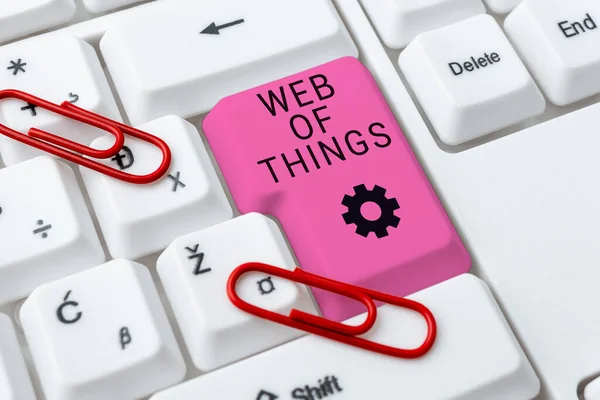 Escrevendo Exibindo Texto Web Things Internet Concept Internet Tecnologia Line — Fotografia de Stock