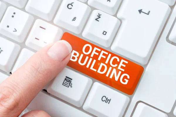 Segni Scrittura Mano Office Buildingedifici Commerciali Sono Utilizzati Scopi Commerciali — Foto Stock