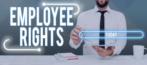概念表示従業員の権利すべての従業員は 自分の職場で基本的な権利を持っています ビジネスコンセプトすべての従業員は 自分の職場で基本的な権利を持っています — ストック写真