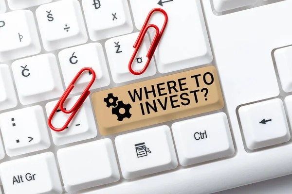 Text Caption Presenting Invest Questionasking Someone Place Put Money Business — Stock Photo, Image