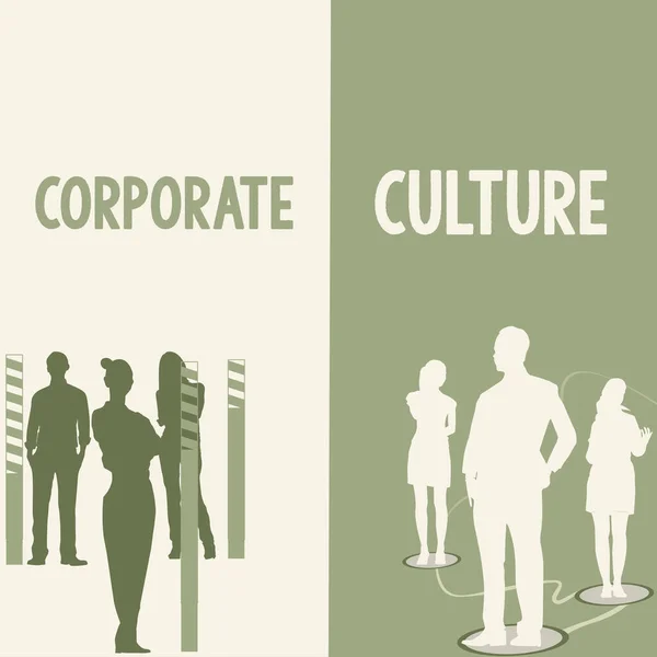 Leyenda Conceptual Cultura Corporativacreencias Ideas Que Una Empresa Compartido Valores — Foto de Stock