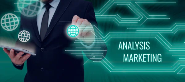 Tekenen Weergeven Analyse Marktkwantitatieve Kwalitatieve Beoordeling Van Een Markt Internet — Stockfoto