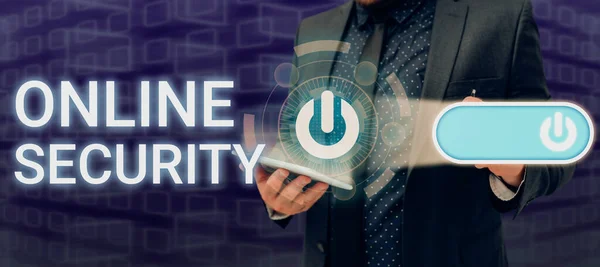Podepsat Zobrazení Online Securityrules Ochranu Proti Útokům Přes Internet Obchodní — Stock fotografie