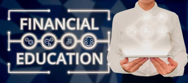 Yazısı Metni Finansal Eğitim Genel Bakımı Finans Yatırım Gibi Parasal — Stok fotoğraf