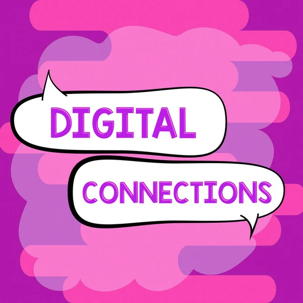 Connessioni Digitali Testo Calligrafia Idea Business Modi Potenti Connettersi Online — Foto Stock