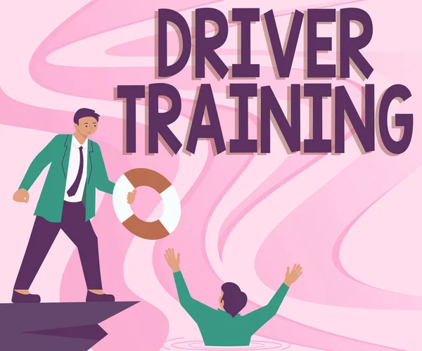 Conceptual caption Driver Trainingprepares a new driver to obtain a drivers license, Business overview getting a new drivers document permission