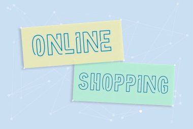 İlham kaynağı gösteren metin İnternet üzerinden alışveriş yapan tüketicilere ürünlerini satın alma olanağı sağlıyor, Kavramsal fotoğraf tüketicilere ürünlerini internet üzerinden satın alma olanağı sağlıyor