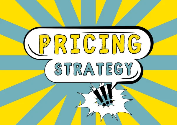Text sign showing Pricing Strategyset maximize profitability for unit sold or market overall, Word for set maximize profitability for unit sold or market overall