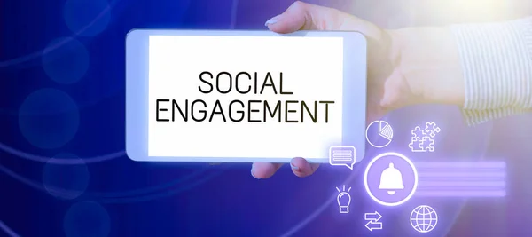 Testo Che Mostra Ispirazione Social Engagementgrado Coinvolgimento Una Comunità Società — Foto Stock