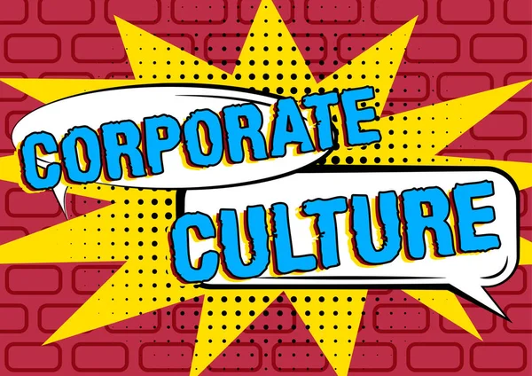 Text Der Inspiration Zeigt Corporate Cultureüberzeugungen Und Ideen Dass Ein — Stockfoto