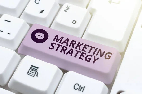 Segno Scrittura Mano Strategia Marketingschema Come Stendere Prodotti Servizi Business — Foto Stock