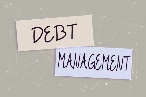 Sign Displaying Debt Managementthe Formal Agreement Debtor Creditor Concept Meaning — Stock Photo, Image