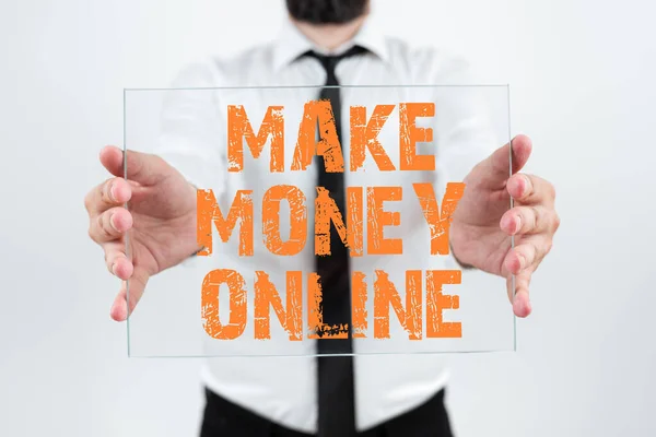 Szöveges Megjelenítése Make Money Onlineecommerce Trading Értékesítés Interneten Szabadúszó Üzleti — Stock Fotó