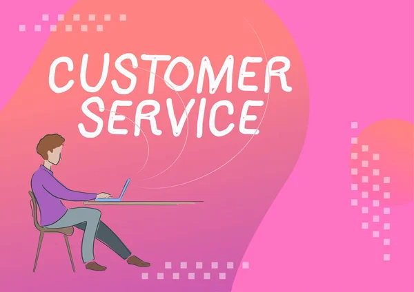 Inspiration Showing Sign Customer Serviceprocess Ensuring Client Satisfaction Product Concept — Stock Photo, Image