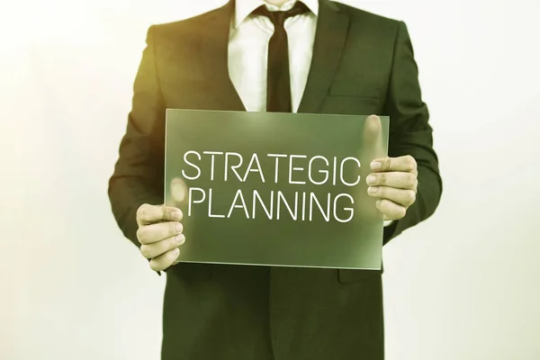 Tekst Ukazujący Inspirację Planowanie Strategicznepriorytety Operacji Zarządzania Organizacją Przegląd Biznesowy — Zdjęcie stockowe