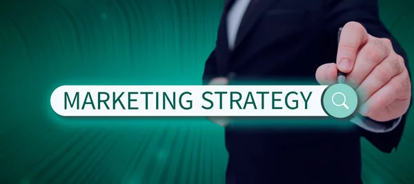 Testo Che Mostra Ispirazione Strategia Marketingschema Come Stendere Prodotti Servizi — Foto Stock