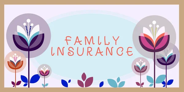 Inspiracja Ukazująca Znak Ubezpieczenie Rodzinneopłacenie Częściowej Lub Pełnej Opieki Zdrowotnej — Zdjęcie stockowe