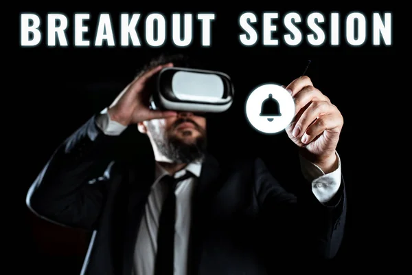 Señal Escritura Mano Breakout Sessionworkshop Discusión Presentación Sobre Tema Específico —  Fotos de Stock