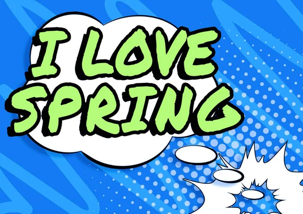 Scrittura Visualizzando Testo Love Spring Parola Affetto Stagione Dell Anno — Foto Stock