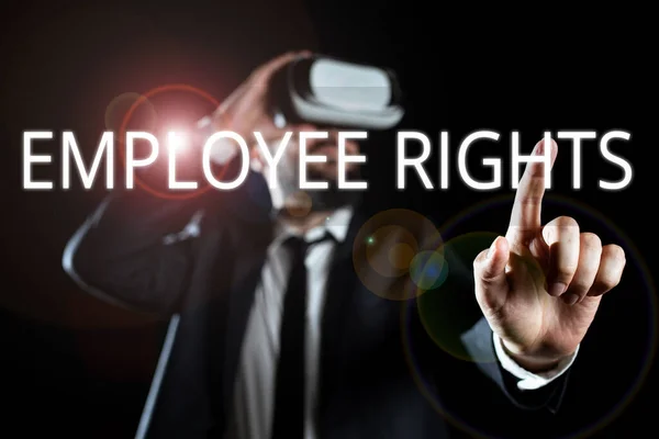 Handschriftliches Schild Mitarbeiterrechte Alle Mitarbeiter Haben Grundrechte Eigenen Arbeitsplatz Internet — Stockfoto