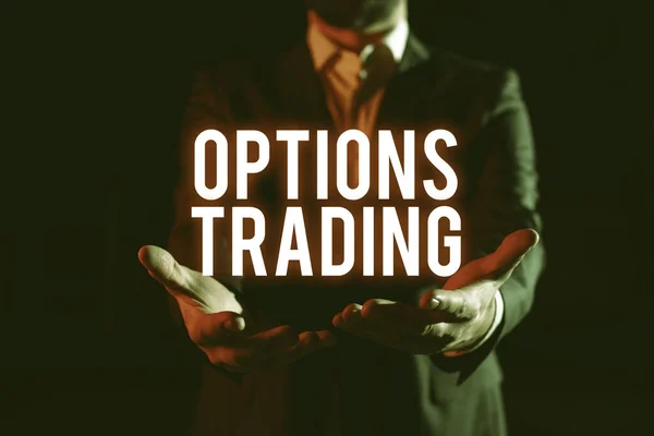 Hand Writing Sign Options Tradingdifferent Options Make Goods Services Spread — Stock Photo, Image