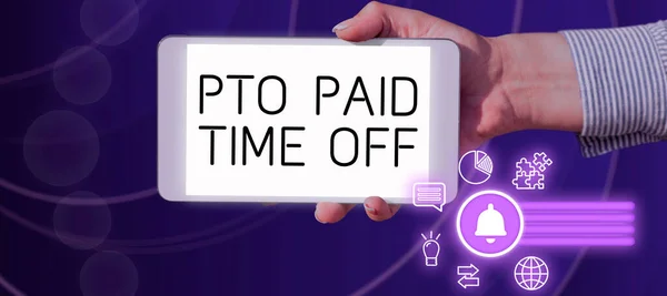 Подпись Изображением Pto Paid Time Offemployer Grants Compensation Personal Leave — стоковое фото