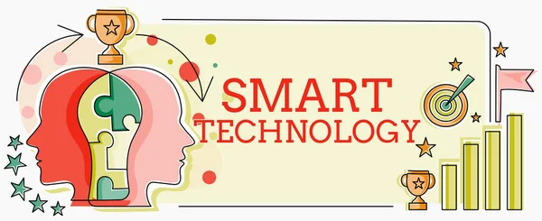Logga Som Visar Smart Technologygadgets Eller Enhet Som Har Inbyggd — Stockfoto