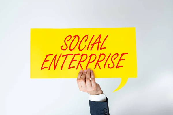 Signo Texto Que Muestra Social Enterprisebusiness Que Hace Dinero Una — Foto de Stock