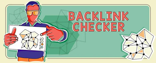 Handschrift Zeichen Backlink Checkerfinden Sie Ihre Konkurrenten Wertvollsten Und Fleckmuster — Stockfoto