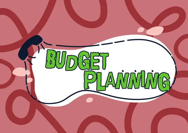 Έμπνευση Που Δείχνει Σημάδι Προϋπολογισμός Planning Γραπτή Περιγραφή Για Τρέχοντα — Φωτογραφία Αρχείου