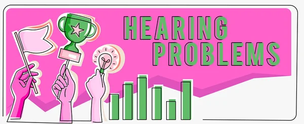 Pisanie Tekstu Problemy Słuchem Częściowa Lub Całkowita Niemożność Słuchania Dźwięków — Zdjęcie stockowe