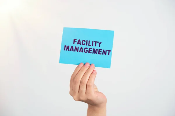 Sign displaying Facility Management, Internet Concept Multiple Function Discipline Environmental Maintenance