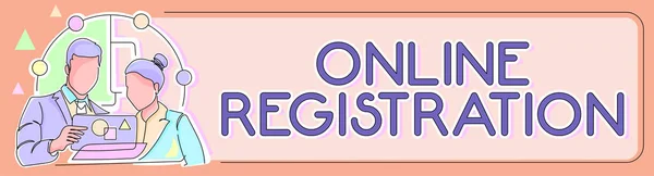Почерк Текста Online Registration Word Process Subscribe Join Event Club — стоковое фото